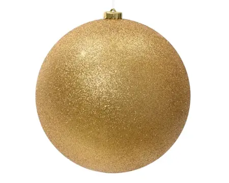 Kerstbal plastic 20cm licht goud