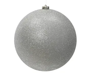 Kerstbal plastic 20cm zilver