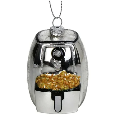 Kersten Ornament Airfryer glas zilver 9.3cm