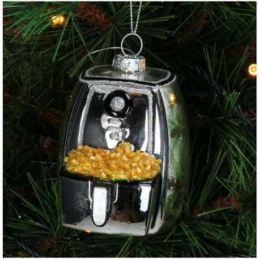 Kersten Ornament Airfryer glas zilver 9.3cm - afbeelding 2