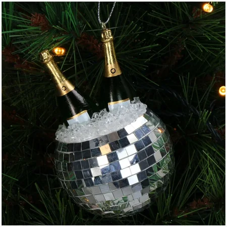 Kersten Ornament Champagne Bottles Glass Multi 11.4cm - afbeelding 2