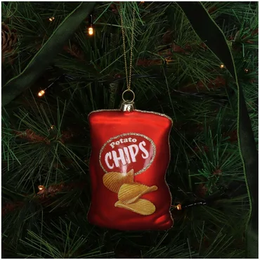 Kersten Ornament Chips zak rood 5x3x10cm - afbeelding 2