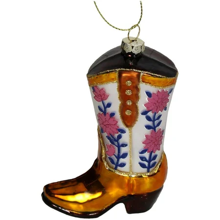 Kersten Ornament Cowboylaars bloem glas 10.5cm - afbeelding 1