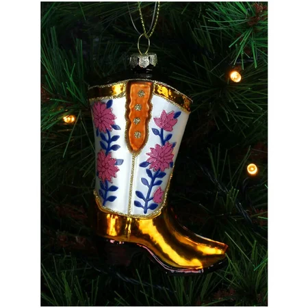 Kersten Ornament Cowboylaars bloem glas 10.5cm - afbeelding 2
