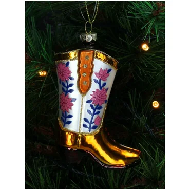Kersten Ornament Cowboylaars bloem glas 10.5cm - afbeelding 2