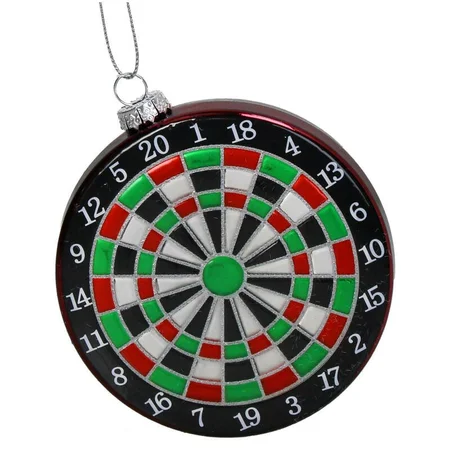 Kersten Ornament Dartbord glas 10cm - afbeelding 1