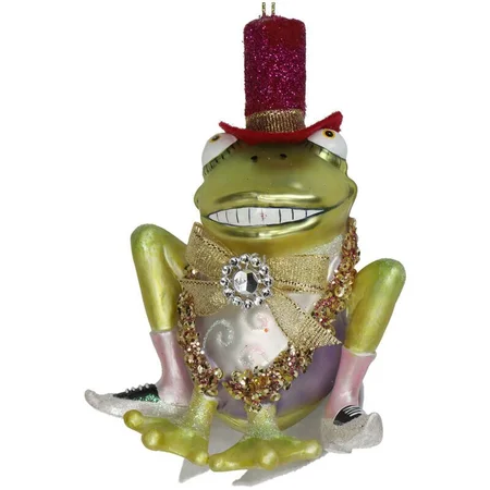 Kersten Ornament Kerstoetel Bruidegom groen 7x8x12cm - afbeelding 1