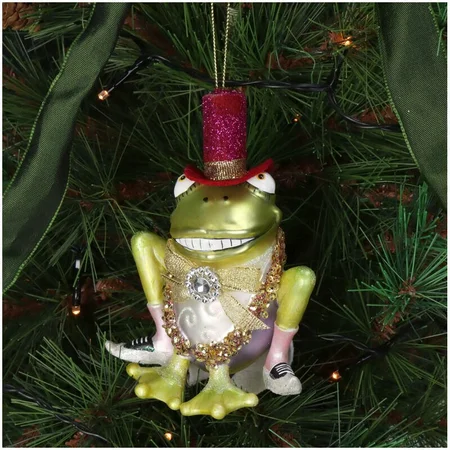 Kersten Ornament Kerstoetel Bruidegom groen 7x8x12cm - afbeelding 3