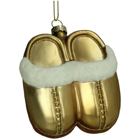 Kersten Ornament knusse pantoffels glas beige 10cm - afbeelding 1