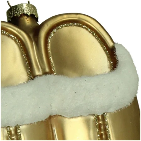 Kersten Ornament knusse pantoffels glas beige 10cm - afbeelding 2