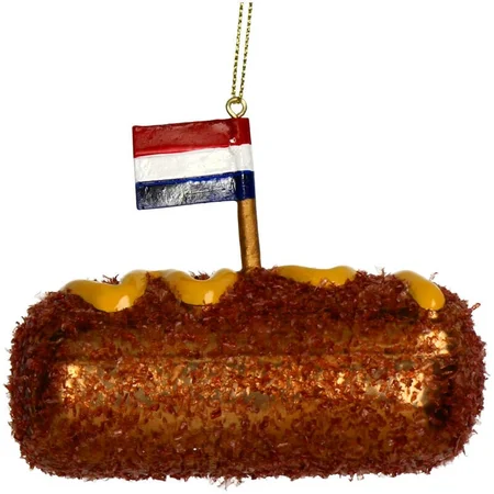 Kersten Ornament kroket glas bruin 10cm - afbeelding 1