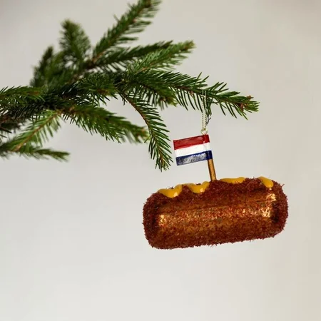 Kersten Ornament kroket glas bruin 10cm - afbeelding 2