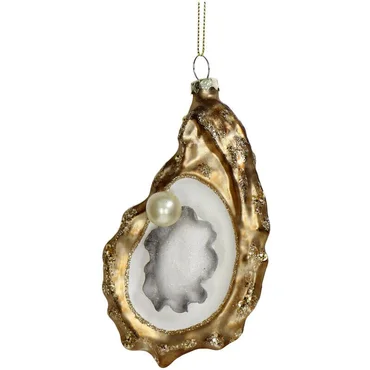 Kersten Ornament Oester glas goud 14cm