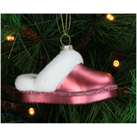 Kersten Ornament Ugg Pantoffel glas roze 6.3cm - afbeelding 2