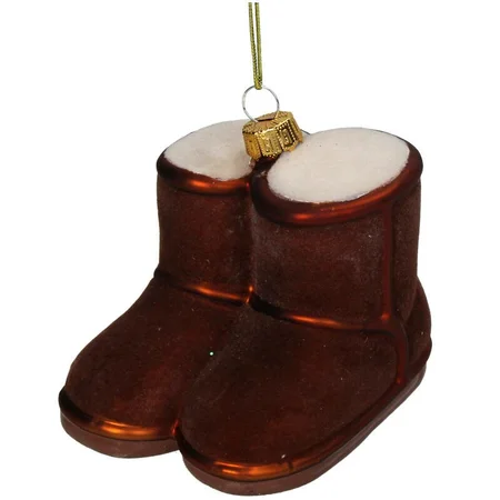 Kersten Ornament Winter UGG glas bruin 8.7cm - afbeelding 1
