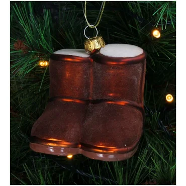 Kersten Ornament Winter UGG glas bruin 8.7cm - afbeelding 2
