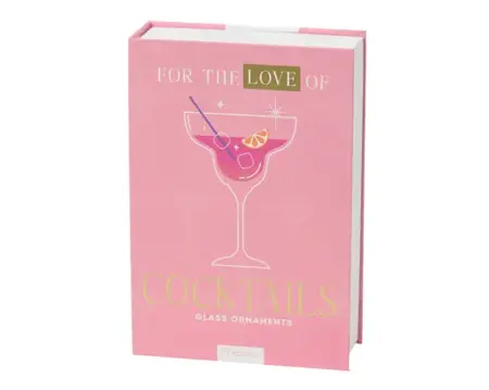 Kersthangers glas cocktailset figuur 4.8x10.5cm 3st - afbeelding 2