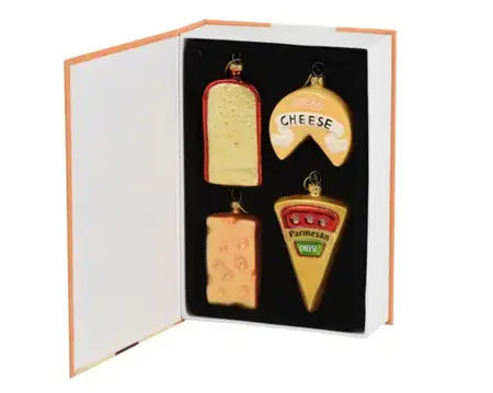Kersthangers glas kazen set 5.1x3.2x9.9cm 4st - afbeelding 1