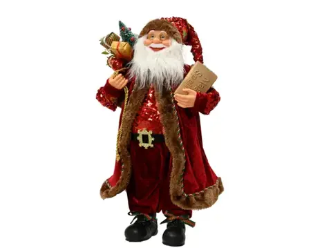 Kerstman plastic 35x16x60cm rood