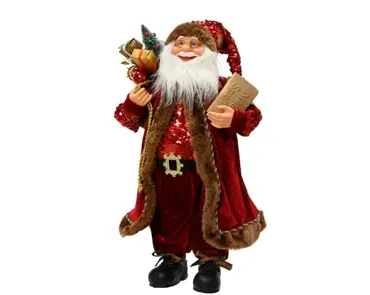 Kerstman plastic 35x16x60cm rood