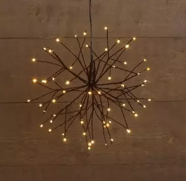 Kerstverlichting Led Ster flash 30cm 63 lampjes - Warm Wit