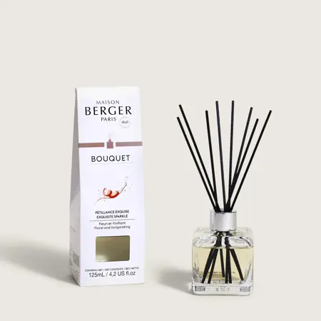 Lampe Berger Parfumverspreider met sticks Cube 125ml Pétillance Exquise - afbeelding 1
