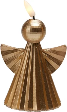 Ledkaars engel 11cm goud - assortiment - afbeelding 2