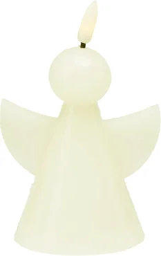 Ledkaars engel 11cm wit - assortiment - afbeelding 3
