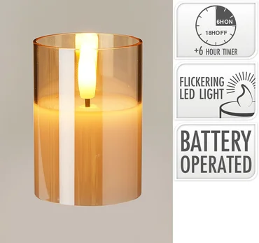 Ledkaars in glas 7cm - afbeelding 1