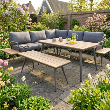 Lesli Hoek Loungeset Dining Arezzo - afbeelding 2