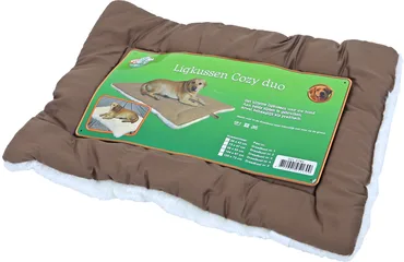 Ligkussen cozy duo brn/wit 58x42cm