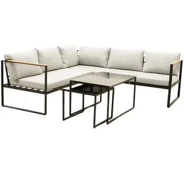 Lounge Hoekbank Vita Acre - Zwart Grijs