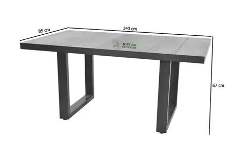 Lounge Tuintafel Hoog Prato Negro 140x85cm