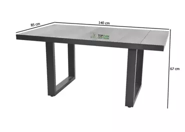 Lounge Tuintafel Hoog Prato Negro 140x85cm