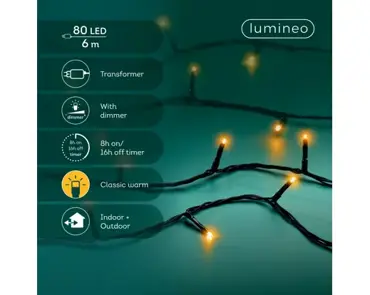 Lumineo basic Rice 80LED 6m klassiek warm - afbeelding 2