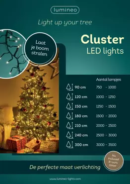 Lumineo cluster kerstverlichting | 288 LED | 2.6 meter | warm wit - afbeelding 10