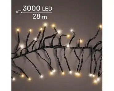 Lumineo cluster kerstverlichting | 3000 LED | 28 meter | warm wit en klassiek warm - afbeelding 3