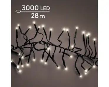 Lumineo cluster kerstverlichting | 3000 LED | 28 meter | warm wit - afbeelding 3