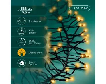 Lumineo cluster kerstverlichting | 588 LED | 5.5 meter | klassiek warm - afbeelding 2