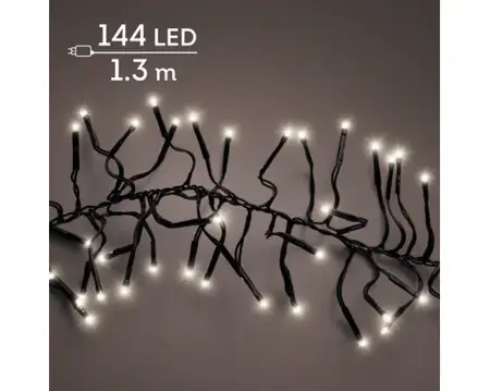 Lumineo clusterverlichting 144led 1.3m Warm wit - afbeelding 3