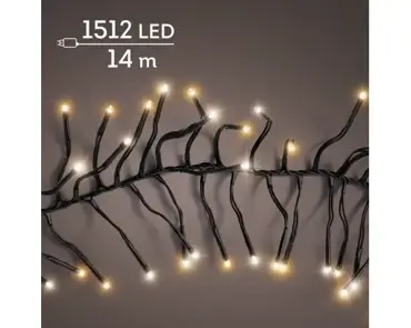 Lumineo Clusterverlichting 14m 1512led Warm wit/ Klassisk warm - afbeelding 3