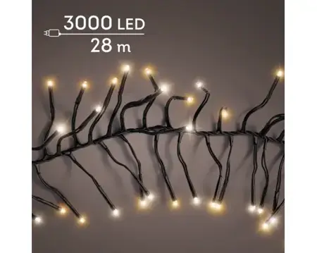 Lumineo Clusterverlichting 28m 3000led Warm wit/ Klassisk warm - afbeelding 3