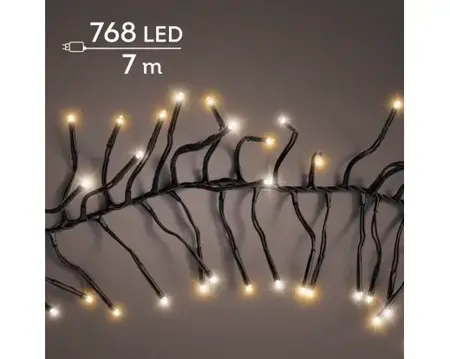 Lumineo Clusterverlichting 7m 768led Warm wit/ Klassisk warm - afbeelding 3