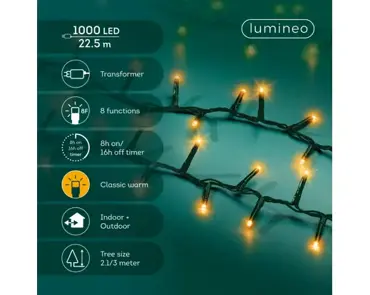 Lumineo compact kerstverlichting | 1000 LED | 22.5 meter | klassiek warm - afbeelding 2