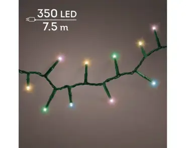 Lumineo compact kerstverlichting | 350 LED | 7.5 meter | soft multi colour - afbeelding 3