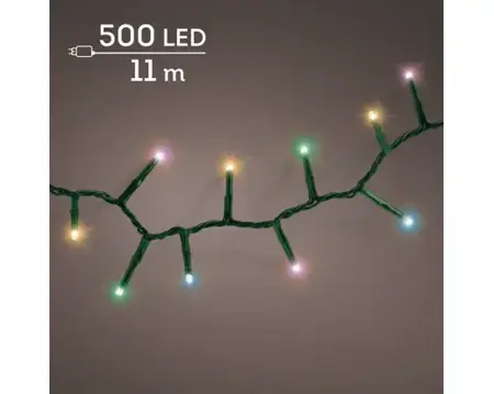 Lumineo compact kerstverlichting | 500 LED | 11 meter | soft multi colour - afbeelding 3