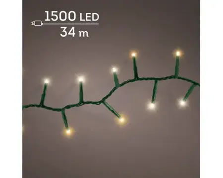 Lumineo Compact ricelights 1500LED 34m Warm wit/ klassiek warm - afbeelding 3