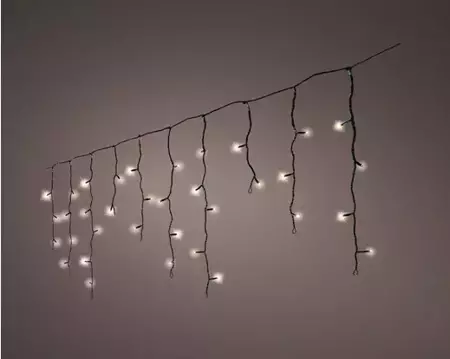 Lumineo icicle twinkle | 119 LED | 5 meter | zwart/warm wit - afbeelding 3