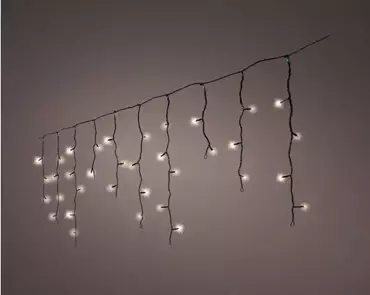 Lumineo icicle twinkle | 490 LED | 20 meter | zwart/klassiek warm - afbeelding 2