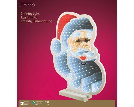 Lumineo Infinity light LED 28x30x30cm kerstman wit - afbeelding 2